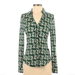 Philosophy Republic Clothing Green Patterned Women's Top
